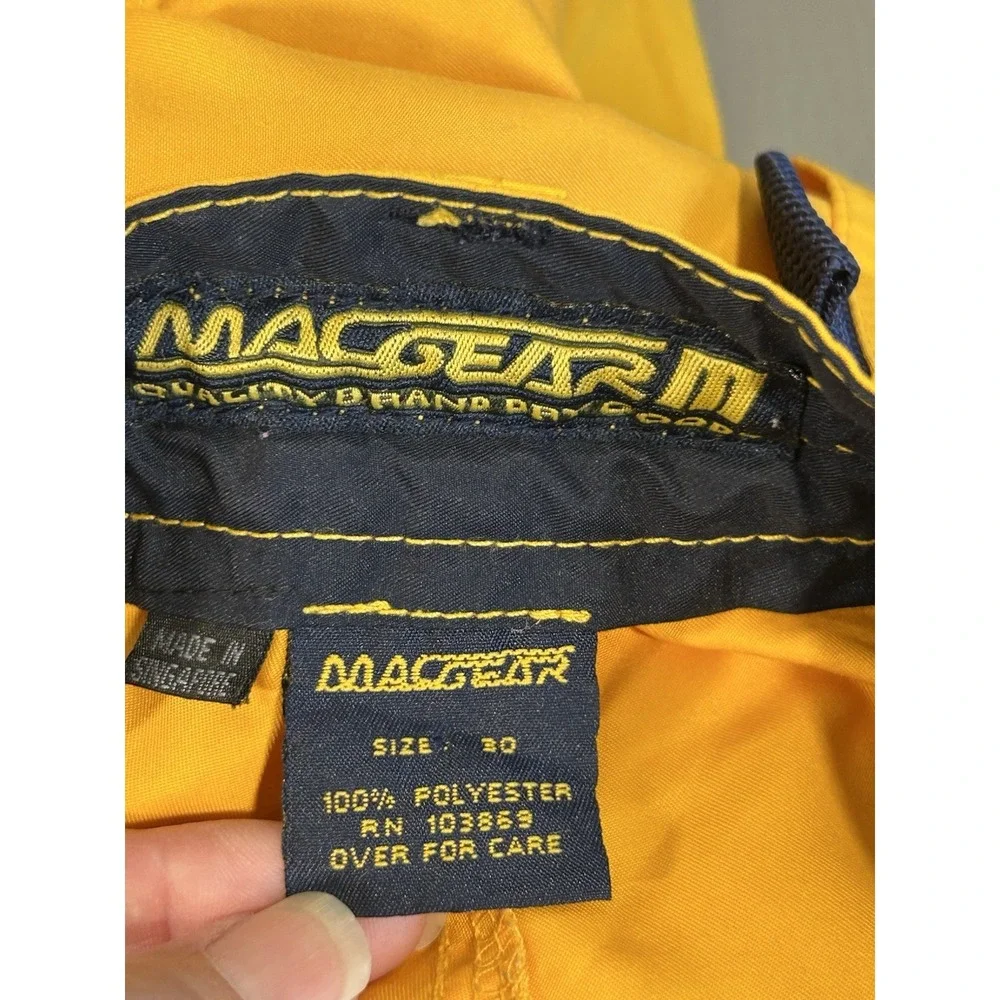 MacGear Cargo Pants 30x31 Yellow Wide Leg Baggy Skate Rave Y2K Pockets Galore